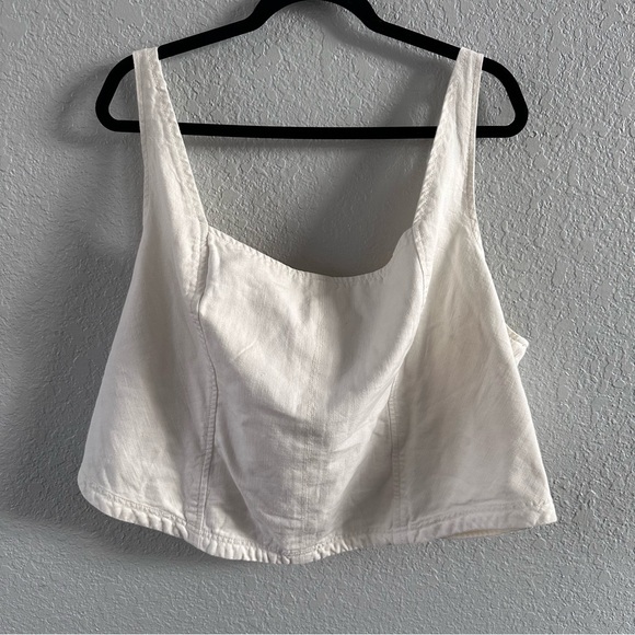 Pilcro Tops - Pilcro by Anthropologie White Cotton Linen Corset Tank Top NWT Size 3X Plus